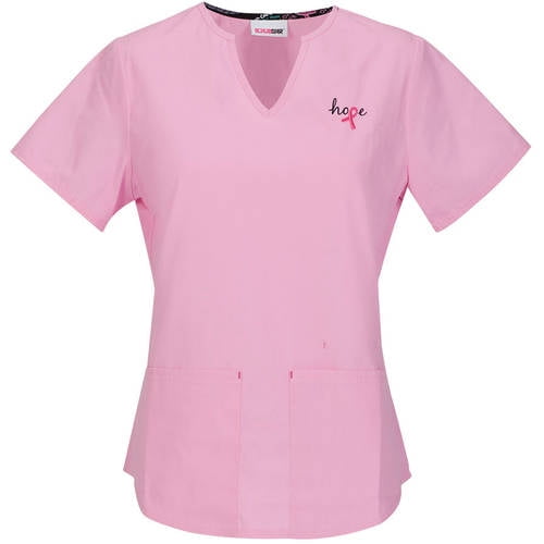 Scrubstar Women's Fashion Collection Breast Cancer Split VNeck Scrub