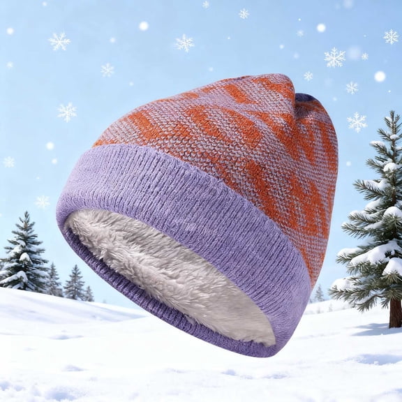 Cadancy Womens Beanies for Winter Cute Color Block Thick Fleece Lined Soft Knitted Stocking Caps Outdoor Fashion Ski Snow Cap Stretchy Cold Weather Sherpa Warm Slouchy Skull Hats