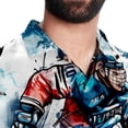 thumbnail image 5 of Ice Hockey Men's Short Sleeve Printed Button Down Beach, Casual, Poplin Shirts for Summer Vacation, 5 of 6