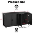 thumbnail image 6 of 100-150 Gallon Fish Tank Stand, Heavy Duty Metal Aquarium  Cabinet , Black, 60"*24" Tabletop (Stand Only), 6 of 7