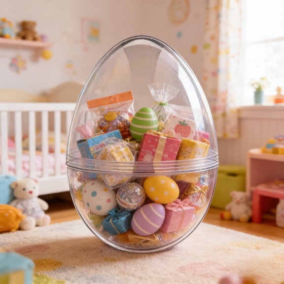 KUKIDSVO 11.8in Jumbo Fillable Plastic Eggs, Extra Large Fillable Egg, Hunt Basket Stuffers, 1Pcs