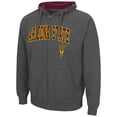 thumbnail image 2 of Men's Colosseum Charcoal Arizona State Sun Devils Arch & Logo 3.0 Full-Zip Hoodie, 2 of 3