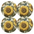 thumbnail image 4 of Qxltty 15inch Round Placemats Set of 1 Polyester Fabric Heat Resistant Washable Table Mat for Kitchen Party Decor Cyan Butterfly Sunflower, 4 of 7
