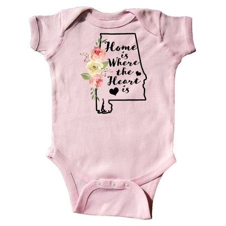 

Inktastic Alabama Home is Where the Heart is with Watercolor Floral Gift Baby Boy or Baby Girl Bodysuit