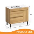 thumbnail image 3 of Craftian 36 " Bathroom Vanity with Undermount Sink, Free Standing Bathroom Storage Cabinet with 2 Drawers, Oak, 3 of 8