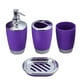 thumbnail image 3 of Juego de accesorios de baño de 4 piezas, plástico PP, juego de baño, taza, soporte para cepillo de dientes, kit dispensador de plato de jabón, púrpura Scienceny  HA2135-08B, 3 of 6