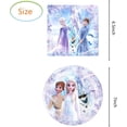 thumbnail image 4 of 40pcs Purple Frozen birthday party supplies, including 20 plates and 20 napkins for purple Frozen theme birthday party decorations, 4 of 5