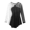 thumbnail image 5 of Riismen Kids Girls Figure Skating Dress Long Sleeves Ballet Dance Skirted Leotards Gymnastics Outfits Black 10, 5 of 7
