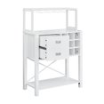 thumbnail image 4 of FESTIVO 32 in. White Wood Buffet Bar Cabinet Shelf Storage with Wine Rack with Marbling Pattern Countertop, 4 of 7