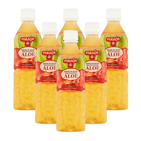 (8 Pack) Faron Aloe Vera Juice, Pomegranate, 16.9 Fl Oz, 1 (Best Way To Drink Aloe Vera Juice)