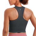 thumbnail image 1 of Sostén CRZ YOGA sin costuras acanalado con espalda racer y relleno gris XL, 1 of 4