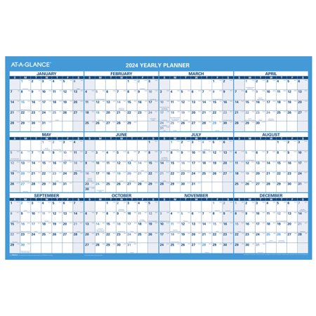 AT-A-GLANCE 2024 Horizontal Reversible Erasable Wall Calendar Large 36 x 24 -