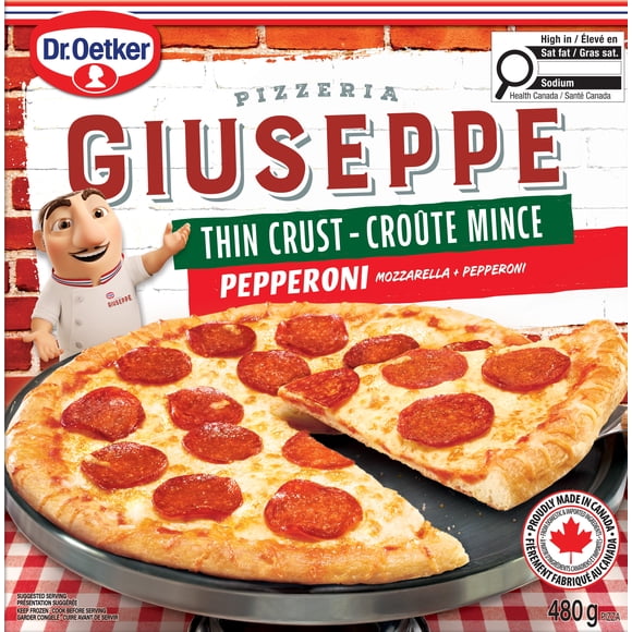 Dr. Oetker Giuseppe Pizzeria pizza pepperoni à croûte mince 480g