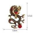 thumbnail image 5 of Eoperou Chinese Style Brooch Men Enamel Dragon Shape Faux Pearl Pin Clothing Coat Badge Jewelry Party Accessories, 5 of 7