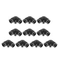 thumbnail image 1 of Conectores de aire de empuje a conectar Unique Bargains 1/4" 90 grados dos vías plástico 10 piezas tono negro plateado, 1 of 1