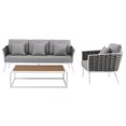 thumbnail image 3 of Ergode Stance 3 Piece Outdoor Patio Aluminum Sectional Sofa Set - White Gray, 3 of 5