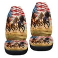 thumbnail image 6 of ZIATUBLE Horse American Flag Front Auto Seat Cover Stretch Vehicle Bucket Seat Cover Set 2 Packs Fit for Car Truck SUV for 4 of July Vehicle Protector Front Seats Covers Car Decor Accessories, 6 of 7