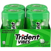 Trident Vibes Spearmint Rush Sugar Free Gum, 4 Bottles of 40 Pieces (160 Total Pieces)