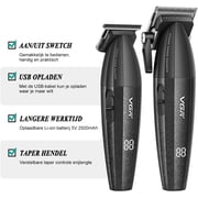 VGR 640 Professional Hair Clippers for Men, 9000RPM Cordless Barber Clippers and Trimmers Set, Zero Gap T-Blade Hair Cutting Kit, DLC Coated Ceramic Blade Barber Kit with LED Display(Black)