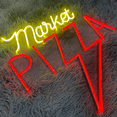 thumbnail image 2 of Market Pizza Neon Sign, Pizza Store, Shop Wall Decor, 2 of 4