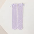 thumbnail image 3 of LckLvx Girls Knee High Socks Breathable Knit Calf Socks with Bow Kids School Uniform Wear, 3 of 6