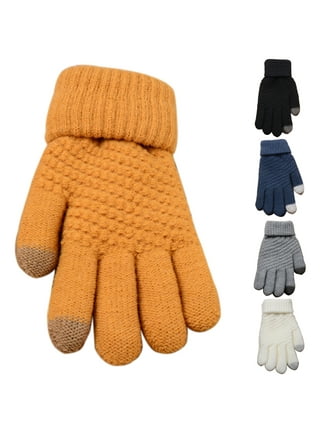 Cuteam 1 Pair Boys Girls Gloves Cartoon Warm Autumn Winter Color Block  Knitting Gloves for Outdoor