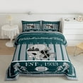 thumbnail image 3 of Homewish American Ball Game Bedding Comforter Set,Philadelphia Rugby Twin Comforter Sets,Gray Green Bedding Set For Boys Teens,Breathable Home Decor Reversible,2-Piece, 3 of 9