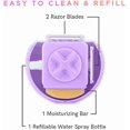 thumbnail image 3 of LXHUKU Women Razors, 3 In 1 Portable Travel Razors,Shaver for Women,Refillable Water Sprayer, Pre-Shave Moisturizing, Gentle for All Skin Types (Purple), 3 of 6