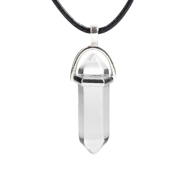 XWSHYW Collares Colgantes Collar de Regalo para Mujer, Collar de Cristal para Niña, Collar de Cadena con Colgante Hexagonal de Acero Inoxidable