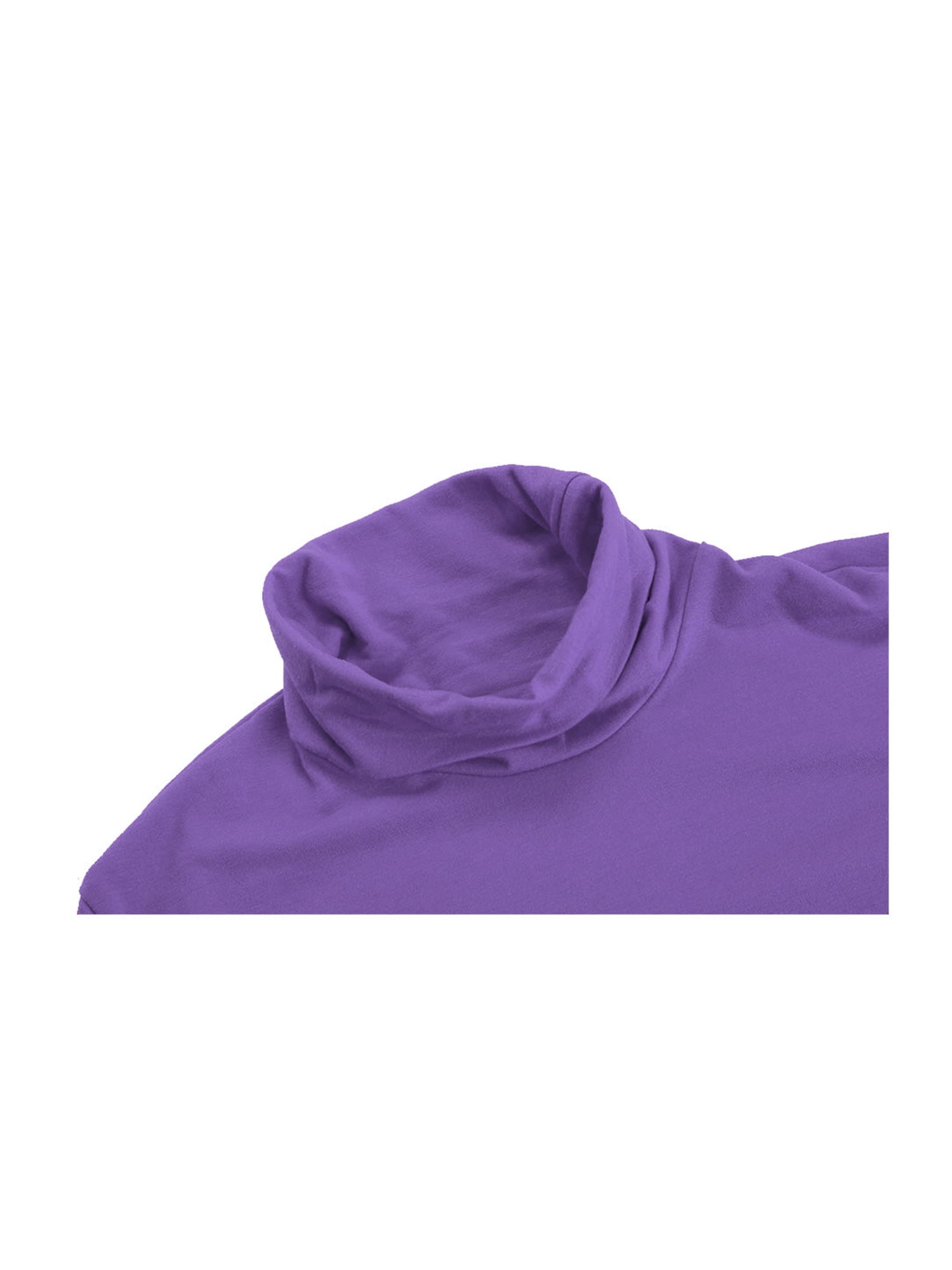 Unique Bargains Men's Pullover Lightweight Long Sleeve Top Turtleneck T-Shirt 50 Purple