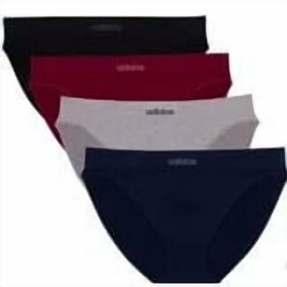 Adidas womens Seamless Bikini Underwear 4-pack US, Alpha, Medium, Regular, Regular, Multi Black