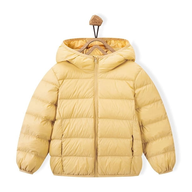Chaqueta de plumón ligera para niños Ropa de invierno para niños Nueva chaqueta corta de plumón de pato blanco con capucha para niños y niñas