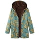 thumbnail image 2 of Chaqueta de algodón de felpa gruesa con capucha y manga larga para mujer con estampado floral retro, sudadera con capucha de talla grande, 2 of 5