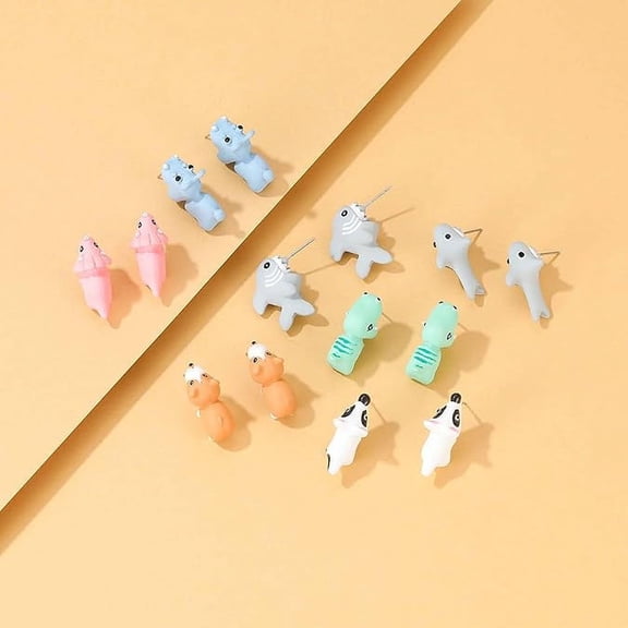 1Pair Earrings for Women, Stud Earrings, Cute Alloy 3D Hypoallergenic Animal Earrings with Steel Earring Posts Wear the Earring is Like A Cute Animal Biting on Your Ear, White Dog