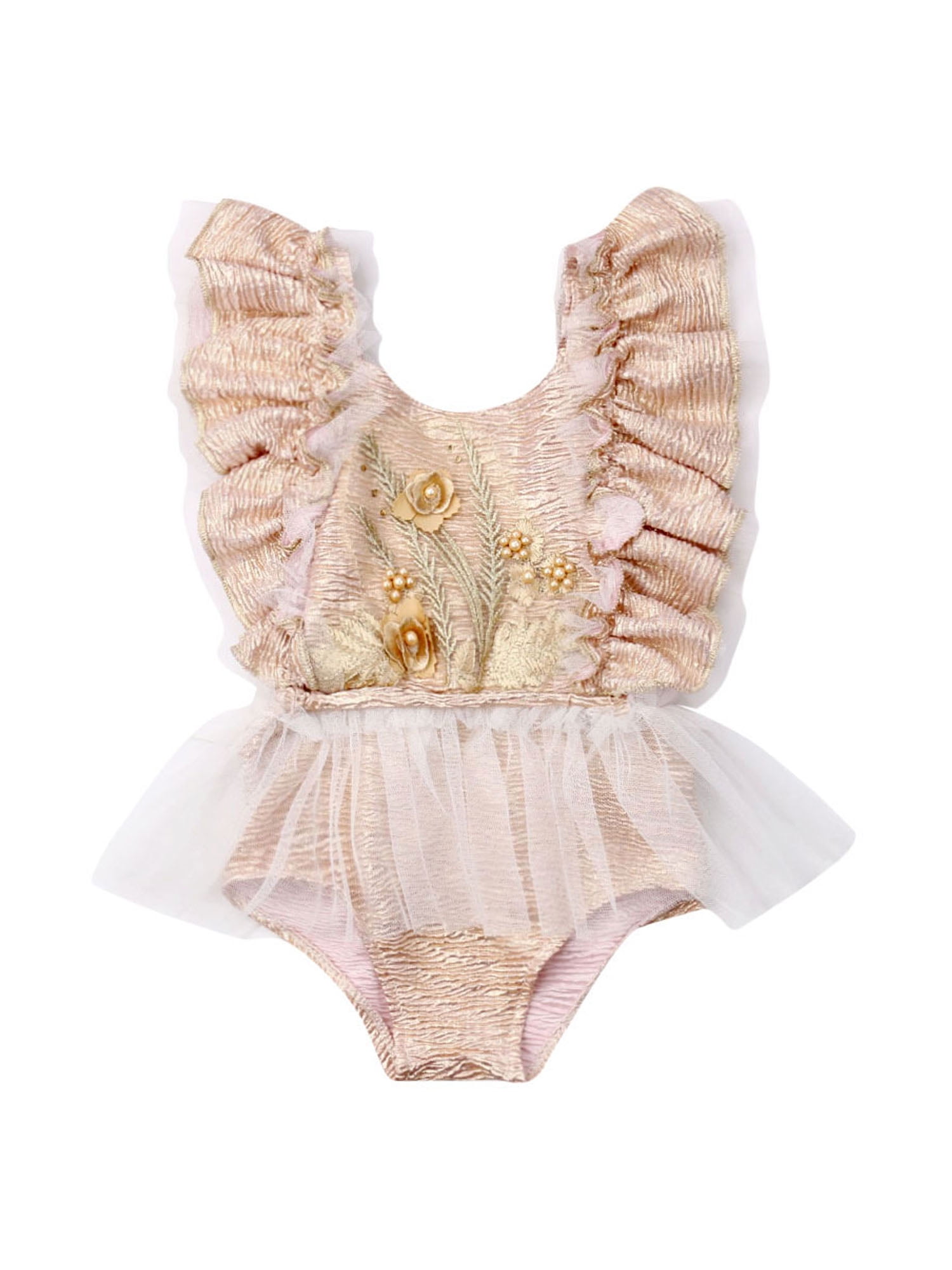Newborn Baby Girls Clothes Flower Lace Romper Dress Bodysuit Jumpsuit One-Pieces 