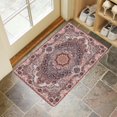 thumbnail image 4 of Retro Door Mat, 17 X 30 Inch Bohemian Vintage Pink Carpet Welcome Doormat Decorative Home Floor Mat, Non Slip Rubber Back and Strong Water Absorption for Outdoor Indoor Entrance Decor, 4 of 6