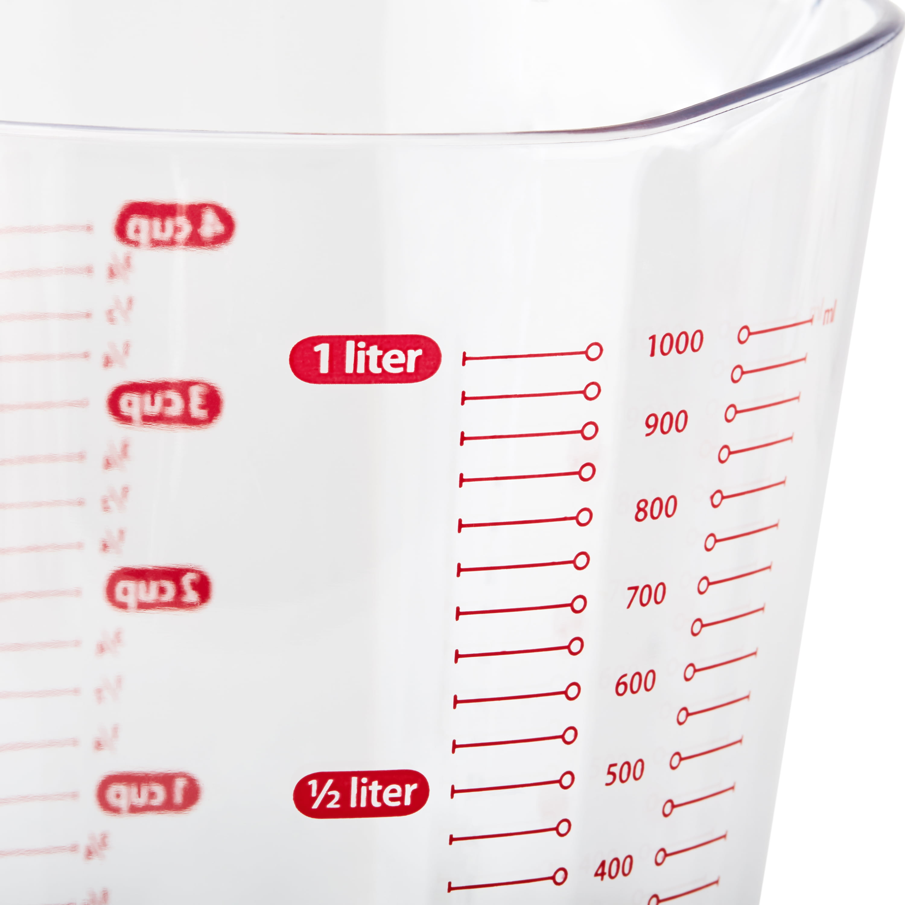 Mainstays 4 Cup Plastic Measuring Cup with Measurements Precise Pouring  Spout