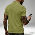 thumbnail image 6 of KLHDSF Men's Golf Shirt Short Sleeve Dry Fit Collared Polo Shirts Moisture Wicking, Performance, lightweight, Athletic, Casual, Work Shirts Army Green L, 6 of 7