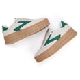 thumbnail image 5 of LUCKY STEP Womens Suede Thick Sole Sneakers Retro Rubber Fashion Casual Shoes,Grey&Green, 5 of 7