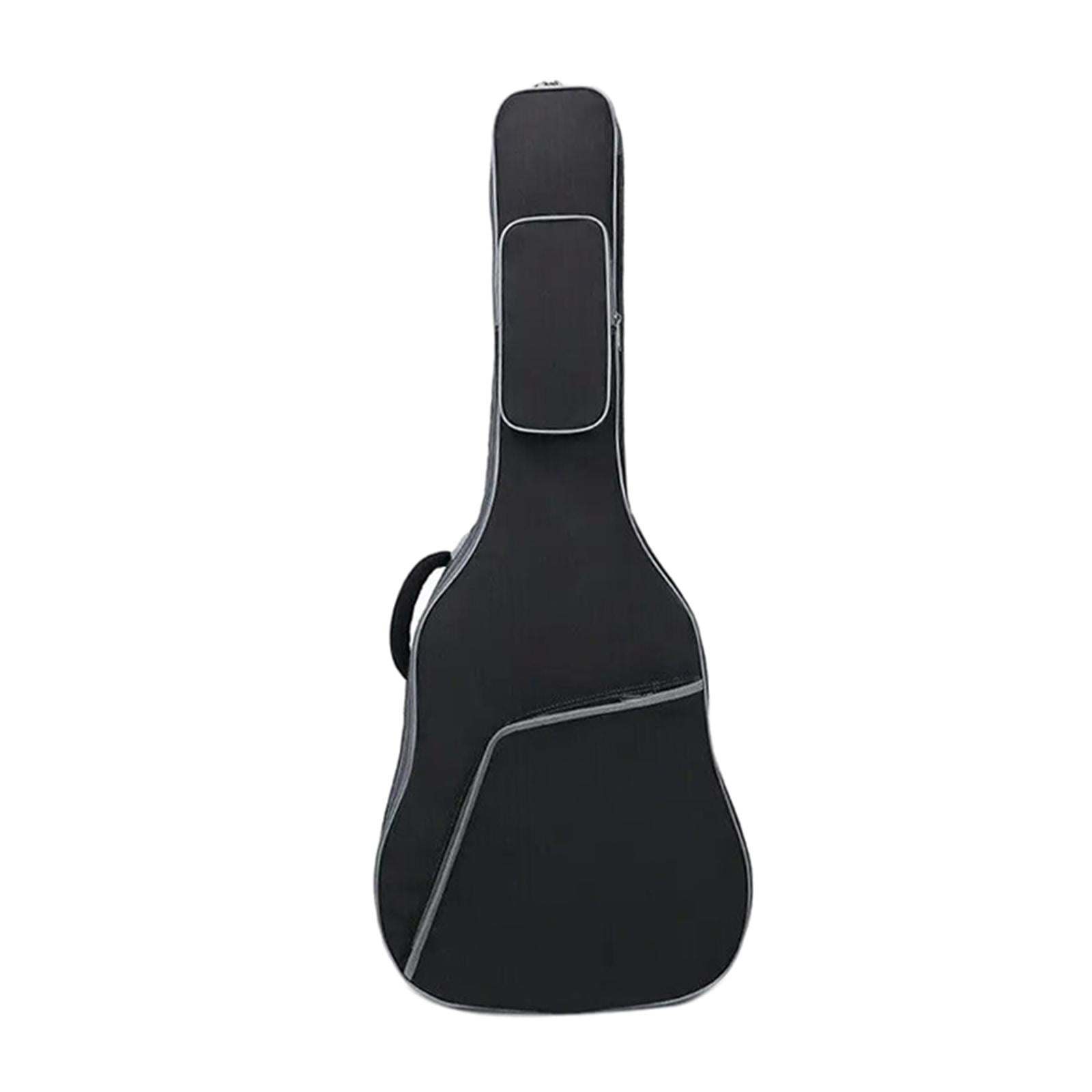 LeeQinersw Guitar Bag 41in Oxford 2 Pockets Music Accessories Padded Soft Case for Acoustic Black