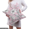thumbnail image 4 of Ambesonne Pink and Grey Fabric by the Yard Upholstery, Soft Yoga Botanical, 10 Yards, Rose Pale Grey, 4 of 4
