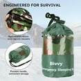 thumbnail image 4 of GEEDIAR Emergency Sleeping Bag 2 Pack Survival Blanket Waterproof Thermal Bivy Sack for Camping Hiking Outdoor Adventure Green, 4 of 8