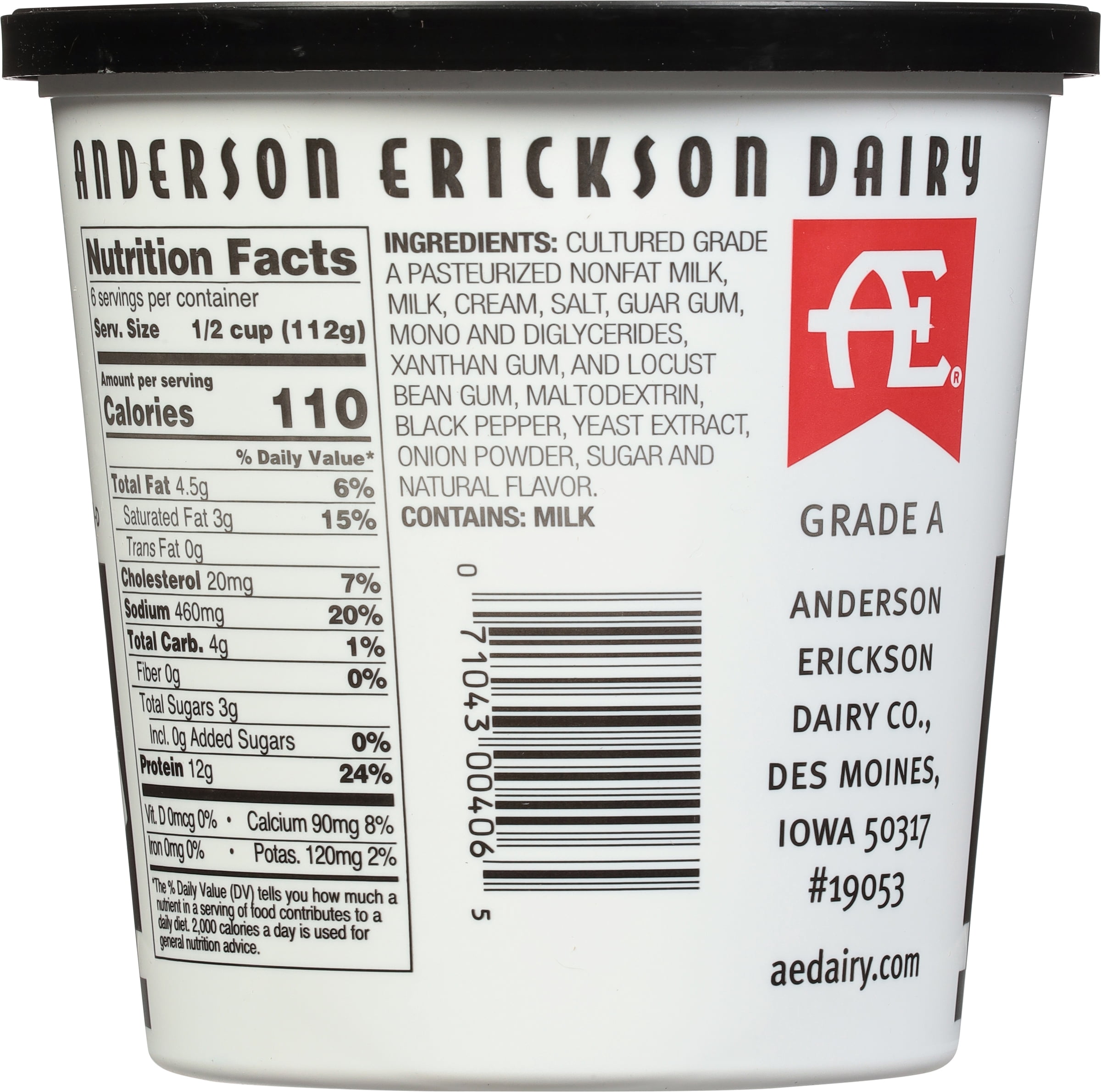 Anderson Erickson 4% Salt and Pepper Cottage Cheese, 24 oz.