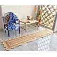 thumbnail image 2 of Scalloped Jute Area Rug 2x3 ft - Braided Jute Runner Rug 2.5x6 ft - White, 2.5' x 12' Ft Runner, 2 of 7