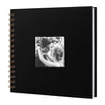 thumbnail image 2 of 8 Inch Linen Photo Album with Front Window - DIY Blank Scrapbook Memory Book for Family Wedding Travel - Black Cloth Hardcover Album, 2 of 5