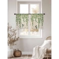 thumbnail image 3 of Spring Botanical Sheer Curtains 45 Inch Length 2 Panels Set Window Treatments, Watercolor Leaves Flowers Birds Beige Rod Pocket Semi Curtains for Living Room/Bedroom/Kitchen Décor, 104"W x 45"L, 3 of 7
