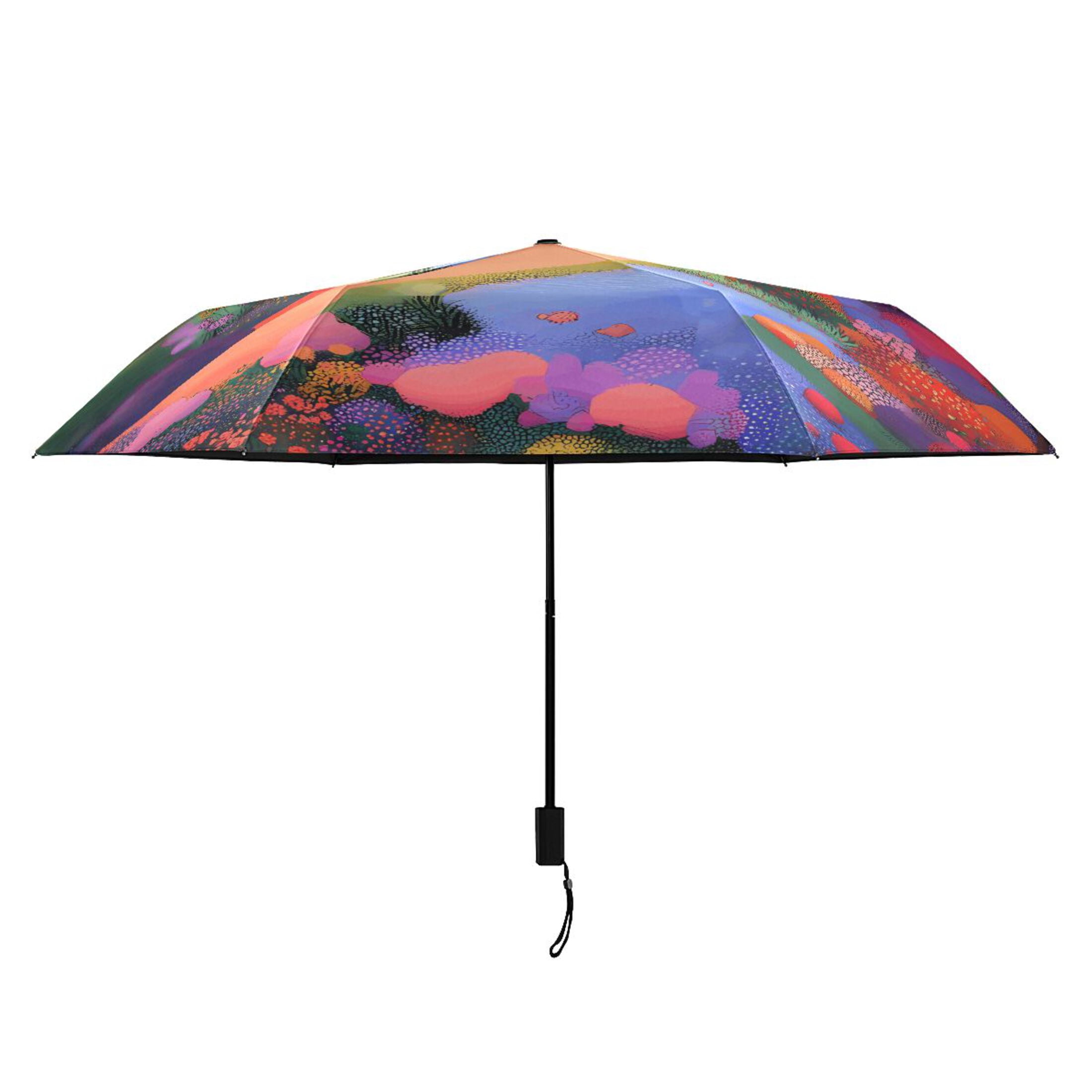 Compact Sun Umbrella Windproof Travel Umbrellas for Rain Strong Portable UV Protection Woman Walking in Garden