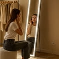 thumbnail image 2 of Espejo de Piso Cuerpo Completo con Luz Led de 3 Tonos Soporte y Marco Diseño Minimalista - Espejo de Pie y Pared para Dormitorio Recamara Sala Baño e Interiores 143 cm, 2 of 6