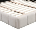thumbnail image 5 of Christopher Knight Home Minimalist Chenille King Upholstered Bed, Tufted Checkerboard Headboard, Light Beige, 5 of 9