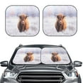 thumbnail image 2 of Honeii Yak Print Foldable Car Sun Shade for Windshield, 2-Piece UV Protection Shade, Protects Car Interior, Ideal for Cars, Trucks, SUVs-Large, 2 of 6